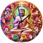 Horloge en verre Bouddha flowers Horloge en verre Bouddha flowers