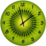 Horloge en verre tranche de kiwi 29 cm