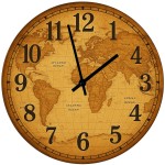 Horloge en verre mappemonde ancienne 29 cm Horloge en verre mappemonde ancienne 29 cm