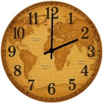 Horloge en verre mappemonde ancienne 29 cm