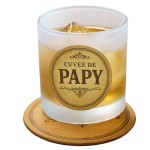 Verre avec sous-verre cuve de papy