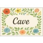 Plaque de porte fleuri en mtal Cave
