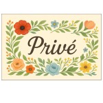 Plaque de Porte Fleurie en Métal – Privé Plaque de Porte Fleurie en Métal – Privé