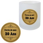 Verre dpoli cuve de mes 20 ans avec sous-verre assorti