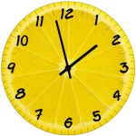 Horloge en verre tranche de citron 29 cm Horloge en verre tranche de citron 29 cm