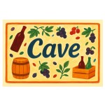 Plaque de porte en mtal Cave