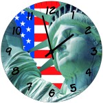 Horloge en verre Statue de la Libert  Diamtre 29 cm