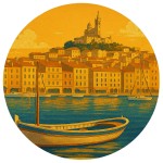 Planche � d�couper ronde en verre Marseille 30 cm