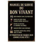 Plaque en métal manuel de survie du bon vivant – 30,5 x 20 cm Plaque en métal manuel de survie du bon vivant – 30,5 x 20 cm