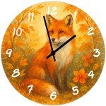 Horloge murale en verre renard 29 cm