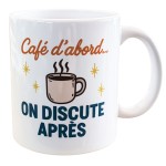 Mug en cramique Caf dabord on discute aprs  35 cl