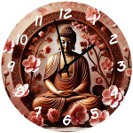 Horloge en verre bouddha fleurs de cerisier Horloge en verre bouddha fleurs de cerisier