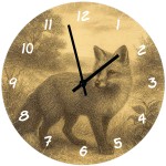 Horloge murale renard en verre 29 cm