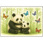 Planche � d�couper en verre panda et bambous
