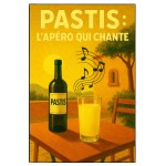 Plaque en mtal pastis lapro qui chante  30,5 x 20 cm