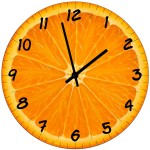 Horloge en verre tranche d’orange 29 cm Horloge en verre tranche d’orange 29 cm