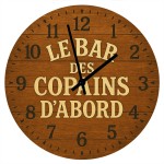 Horloge en verre le bar des copains dabord  29 cm