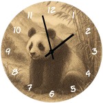 Horloge dcorative panda en verre 29 cm