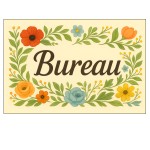 Plaque de Porte Bureau Fleurie en Métal Plaque de Porte Bureau Fleurie en Métal
