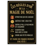 Plaque en métal les règles d’or de la magie de Noël Plaque en métal les règles d’or de la magie de Noël
