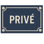 Plaque de porte en mtal  Priv  Style plaque de rue