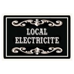 Plaque de porte en mtal local lectricit