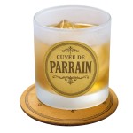 Verre avec sous-verre cuve de parrain