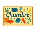 Plaque de porte en mtal Chambre