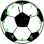 Horloge en verre ballon de football  29 cm