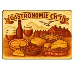 Planche  dcouper gastronomie chti  28,5 x 20 cm