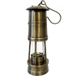 Lampe de mineur d�corative en laiton vieilli 22 cm