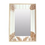 Miroir rectangulaire en bois motif feuillage Miroir rectangulaire en bois motif feuillage