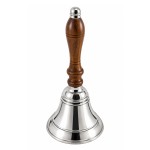 Cloche de table laiton nickel� et bois 16 cm