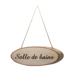 Plaque de porte salle de bain en rondin de bois Plaque de porte salle de bain en rondin de bois