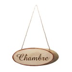 Plaque de porte chambre en rondin de bois