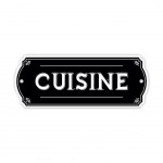Plaque de porte en relief pour Cuisine en mtal