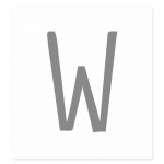 Sticker de dcoration murale Lettre W - Gris