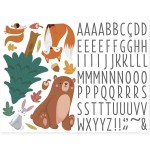 Autocollant Mural pour enfants avec prnom animaux de fort