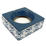 Grand cendrier marocain bleu en céramique carreaux de ciment