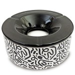 Grand cendrier noir et blanc type marocain géant en céramique