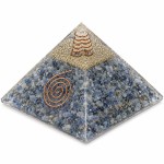 Pyramide orgonite en agate bleue �nergie 6 cm