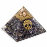 Pyramide orgonite en agate bleue abre de vie 6 cm