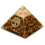 Pyramide orgonite oeil de tigre arbre de vie