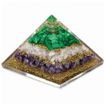 Pyramide orgonite en r�sine et pierres naturelles 6 cm