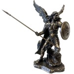 Statuette Saint Raphal de couleur bronze