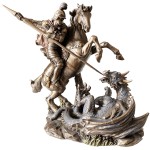 Statuette Saint Georges de couleur bronze