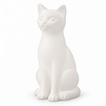Lampe � poser chat blanc en porcelaine - 30 cm