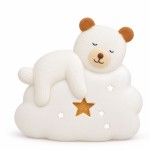 Lampe � poser ourson sur nuage �toil� en porcelaine - 19 cm