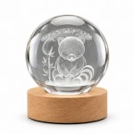 Lightmeup veilleuse LED 3D panda roux en verre 10,5 cm