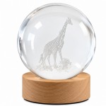 Lightmeup veilleuse LED 3D girafe et girafon en verre 10,5 cm
